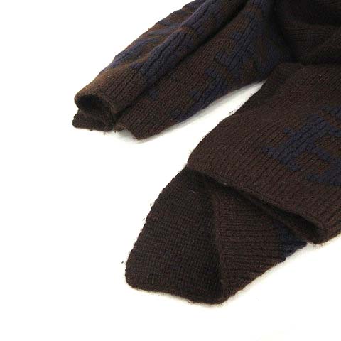 エルメス HERMES マフラー ストール ニット Hロゴ カシミヤ 茶