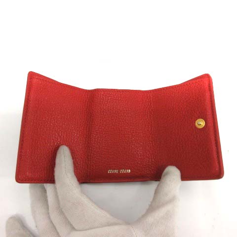 ミュウミュウ miumiu 三つ折り財布 マドラスラブレター MADRAS LOVE