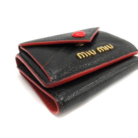 ミュウミュウ miumiu 三つ折り財布 マドラスラブレター MADRAS