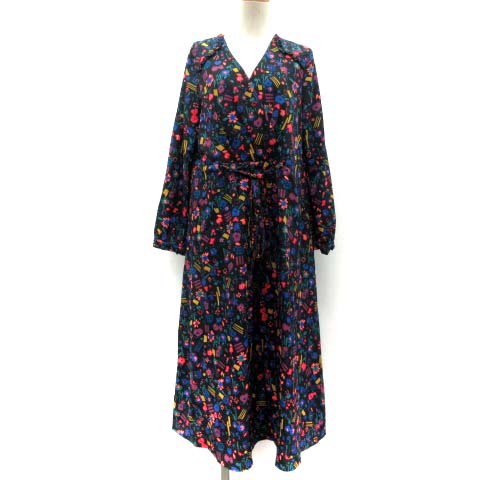 Paul Smith 花柄 ロングワンピース 長袖 ポールスミス PAUL SMITH 18AW ワンピース 長袖 ロング 花柄 44L 黒