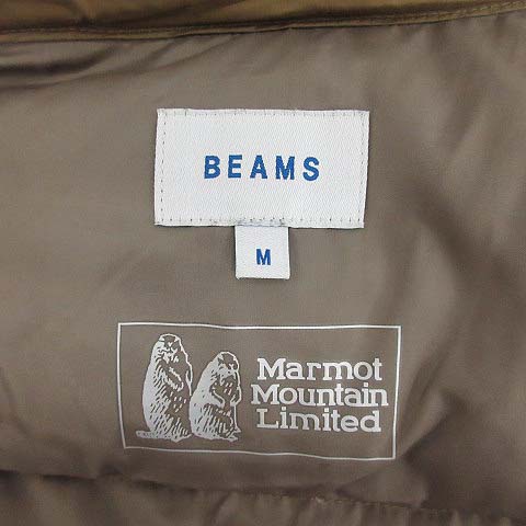 ビームス BEAMS マーモット ダウンベスト ナイロン M ベージュ /MF40 