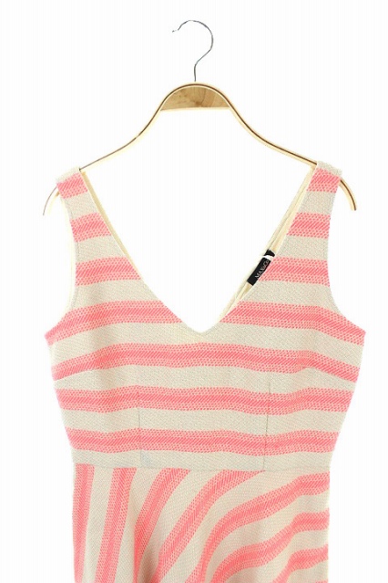 マックス コー Max Co ワンピース ひざ丈 ノースリーブ ボーダー 切替 42 ベージュ ピンク Ao Os レディース 081 ベクトルパーク