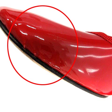 レペット Repetto パンプス ストラップ エナメル ローヒール 39 赤