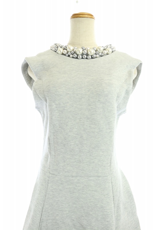 ルシェルブルー Le Ciel Bleu ワンピース ロング ノースリーブ パール 38 ライトグレー Ao Os レディース 081 ベクトルパーク