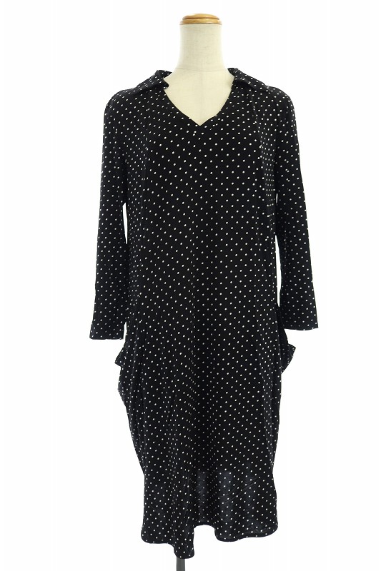 タバサ Tabasa ワンピース ロング ドット 長袖 34 黒 Ao Os レディース 081 ベクトルパーク