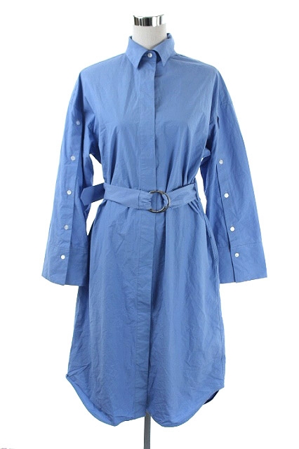 チノ Cinoh 18ss Button Sleeves Shirt Dressワンピース ロング 長袖 シャツ ベルト付 38 青 My Os レディース 081 ベクトルパーク
