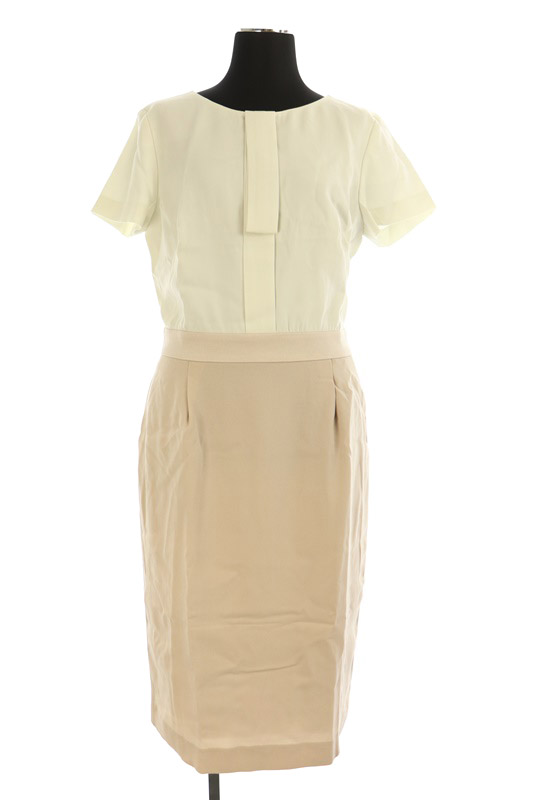 エポカ Epoca 18ss バックサテンジョーゼットコンビワンピース ロング 半袖 40 白 My Os レディース 081 ベクトルパーク