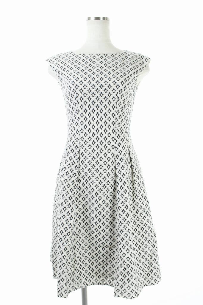 アナイ Anayi 16aw ワンピース モノトーン レース タック ノースリーブ 膝丈 34 白 黒 Hh Os レディース 081 ベクトルパーク