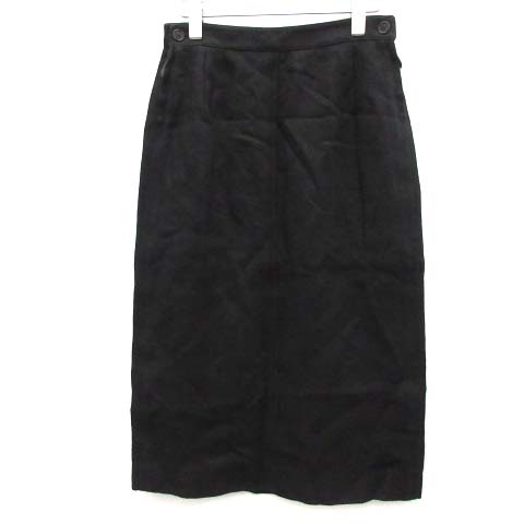 エルメス HERMES 40 マルジェラ期 スカート ロング リネン タイト 黒  