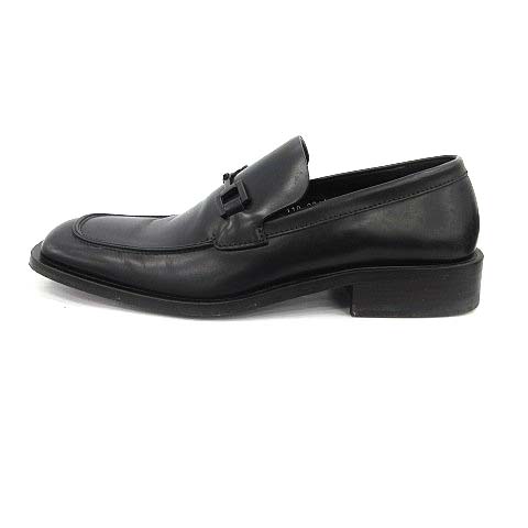 グッチ GUCCI ホースビット ローファー スクエアトゥ レザー 8 27cm 黒 
