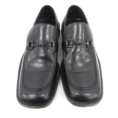 グッチ GUCCI ホースビット ローファー スクエアトゥ レザー 8 27cm 黒 
