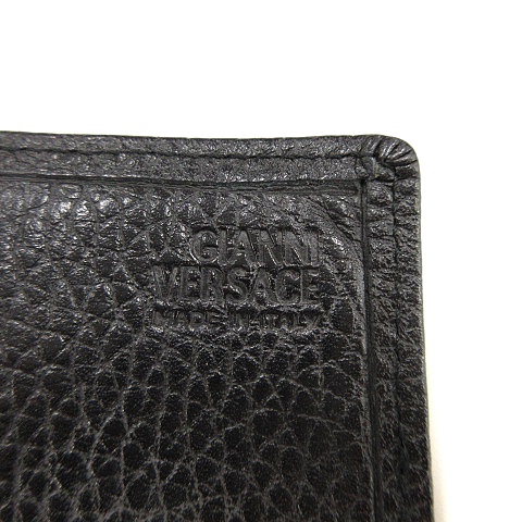 ジャンニヴェルサーチ ヴェルサーチェ Gianni Versace 長財布 二つ折り 小銭入れレザー クロコ型押し ブランドロゴ 黒 ブラック Yt レディース 081 ベクトルパーク