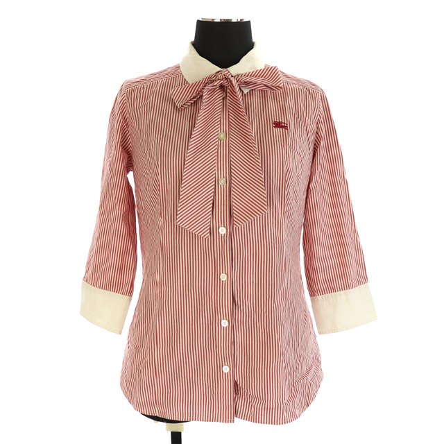 バーバリーブルーレーベル シャツ 赤 36 レディース BLUE LABEL