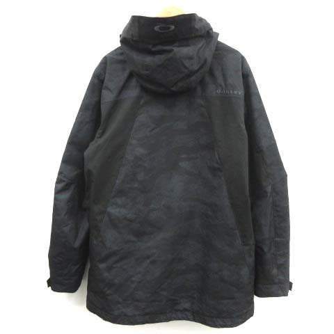オークリー OAKLEY マウンテンパーカー ジャケット 総柄 L 黒 ブラック 