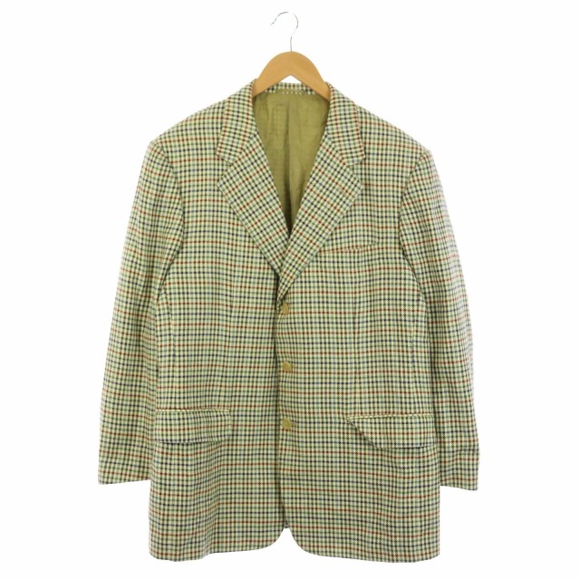 エルメス HERMES テーラードジャケット 千鳥格子 総裏地 3B 42