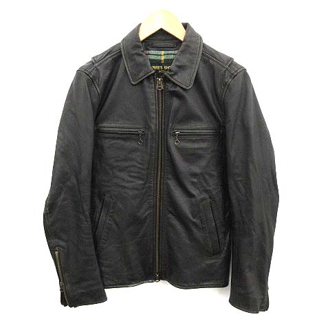 フリーズショップ Free S Shop Men ジャケット レザー 馬革 革ジャン アウター ジップアップ 裏地チェック S 黒 ブラック Ym Ec メンズ 081 ベクトルパーク