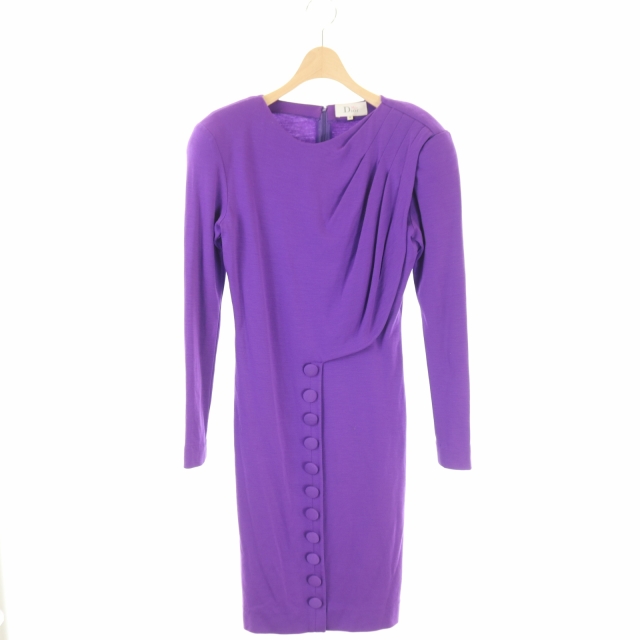 ミスディオール Miss Dior ワンピース ヴィンテージ 長袖 ロング M 紫 パープル Ao Ec レディース 081 ベクトルパーク