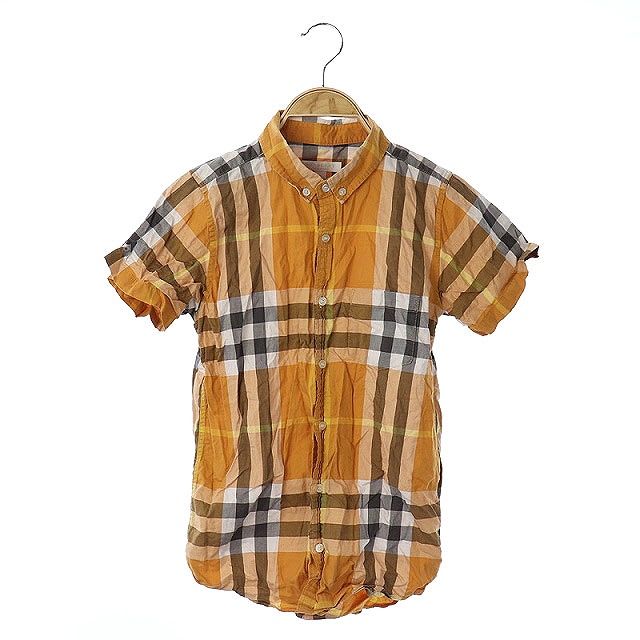 バーバリー BURBERRY ボタンダウンシャツ 半袖 チェック 12Y 152cm  