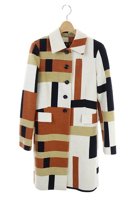 ダックス Daks ロングコート ウール アウター 38 白 茶 黒 Kn Ec レディース 081 ベクトルパーク