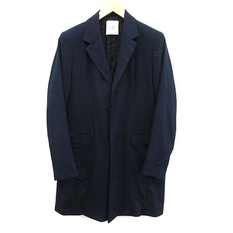 クラネオム Clane Homme チェスターコート ロング ウール混 比翼ボタン 1 S 紺 ネイビー Kh Sp メンズ 081 ベクトルパーク