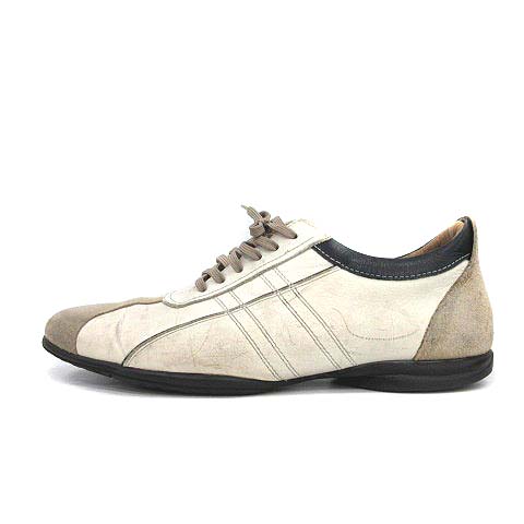 バーバリー Burberry スニーカー ローカット レザー 25cm 白 ベージュ Ym Ec メンズ 081 ベクトルパーク