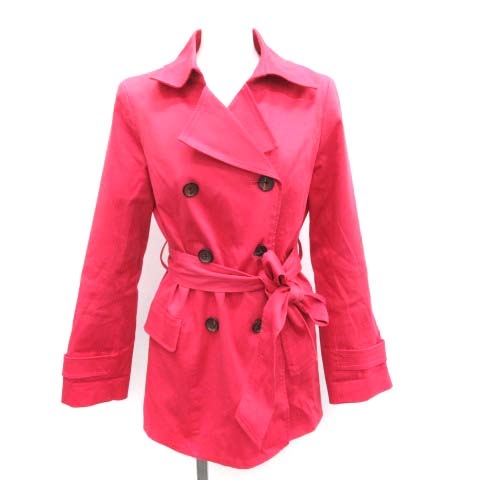 クイーンズコート Queens Court トレンチコート スプリングコート 長袖 2 M ピンク St レディース 081 ベクトルパーク