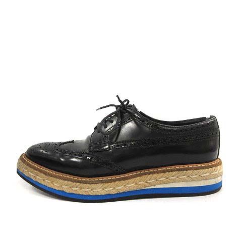 PRADA 引張 エスパドリーユ レースアップシューズ 37 プラダ サンダル