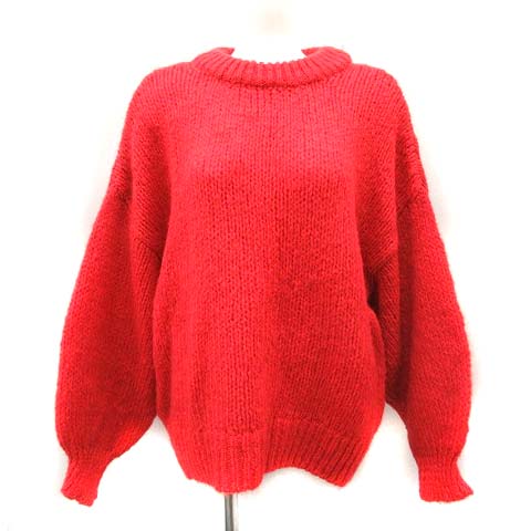 ザラ Zara Knit ニット セーター 長袖 ローゲージ バルーンスリーブ ウール混 モヘヤ混 Usa M L 赤 レッド Hh レディース 081 ベクトルパーク