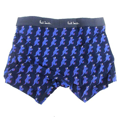 未使用品 ポールスミス Paul Smith ボクサーパンツ ショート ブリーフ インナーウエア 下着 Dino 恐竜 M ネイビー G メンズ 081 ベクトルパーク