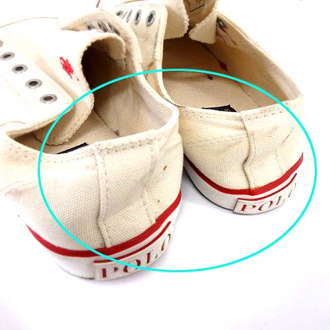 ポロ ラルフローレン Polo Ralph Lauren スニーカー スリッポン キャンバス ロゴ 24 生成り 白 G レディース 081 ベクトルパーク