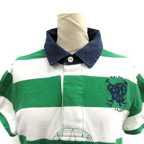 ラルフローレン RALPH LAUREN ポロシャツ 半袖 ボーダー M 緑