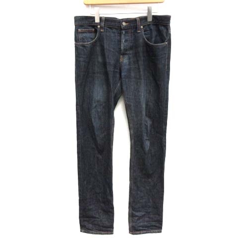 グッチ GUCCI デニムパンツ ジーンズ スキニー レザーパッチ ロゴ 48 