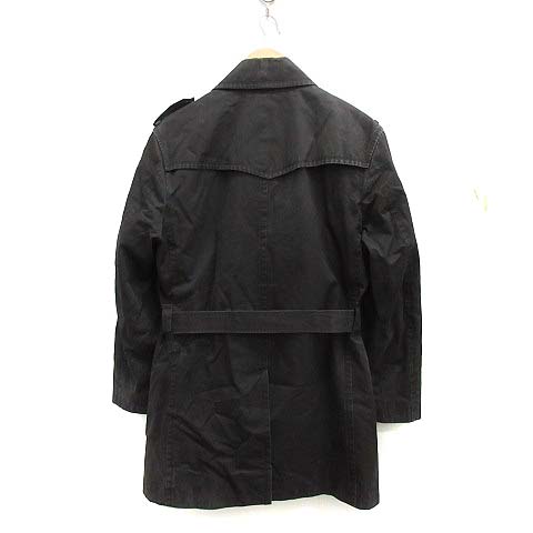 【良品】BURBERRY ブラック トレンチコート BURBERRY バーバリー トレンチコート ブラック UK6 ギガチェック