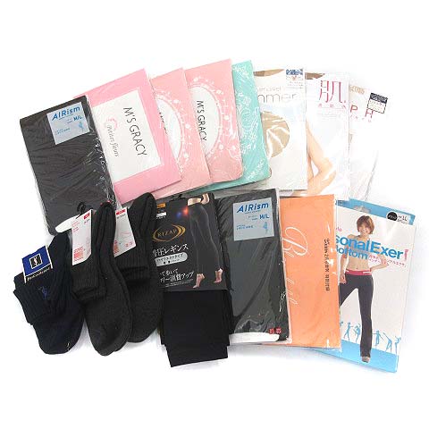 未使用品 ラルフローレン エムズグレイシー ユニクロ他 タイツ レギンス 靴下 15点セット まとめ売り M L 黒 ベージュ K Ec レディース 081 ベクトルパーク