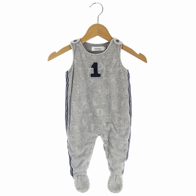 ベビーディオール baby Dior ロンパース ロゴ ワッペン 6M グレー 紺 