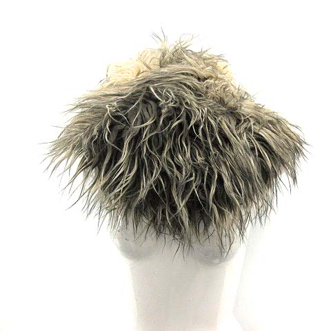 ディーゼル DIESEL スヌード マフラー フェイクファー グレー ベージュ  