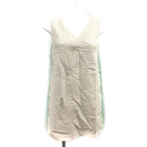 マーキュリーデュオ Mercuryduo ワンピース フレア ひざ丈 レース 総柄 ノースリーブ F 緑 Yi36 レディース 081 ベクトルパーク