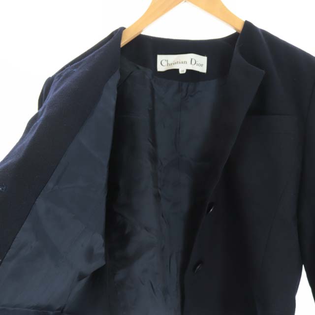 Dior スーツ セットアップ ジャケット 粒だっ スカート ネイビー/濃紺色
