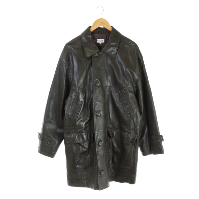 ポールスミス PAUL SMITH レザーコート ラムスムース アウター ミドル 