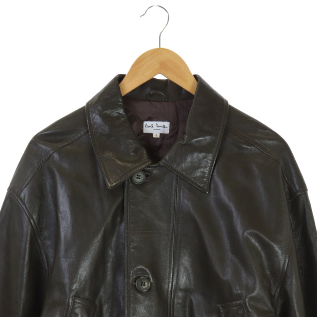 ポールスミス PAUL SMITH レザーコート ラムスムース アウター ミドル 