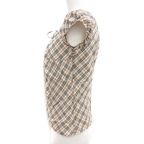 バーバリー burberry チェック柄 半袖 ブラウスベージュ38