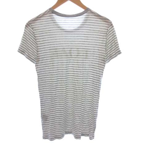 ディオールオム Dior HOMME Tシャツ カットソー 半袖 ボーダー ロゴ XS