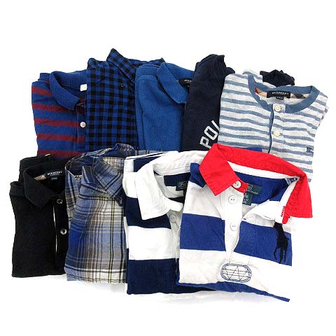 子供服 まとめ売り 9点セット ポロバイラルフローレン ラルフローレン バーバリー シャツ ポロシャツ トレーナー スウェット チェック ボーダー 110 1 K Ec キッズ 081 ベクトルパーク