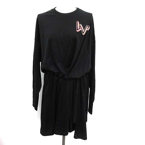 ルイヴィトン Louis Vuitton 19ss ワンピース ジャージードレス ウィズ エンブロイダリーパッチ 36 黒 ブラック レディース 081 ベクトルパーク