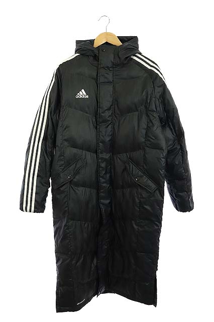 アディダス Adidas 中綿ジャケット Shadow ロングパデッドコート フード 3本ライン L 黒 ブラック Ah3407 Mf Ec メンズ 081 ベクトルパーク