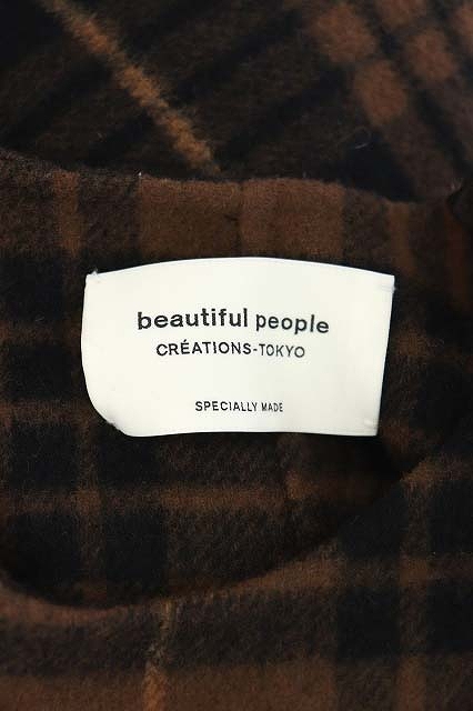 ビューティフルピープル Beautiful People 19aw ブランケットリバーライナーコート ロング チェック 36 茶 ブラウン 黒 ブラック Mf メンズ 081 ベクトルパーク