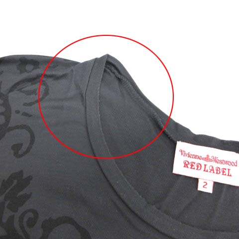 Vivienne Westwood RED LABEL◆ドルマン/オーブプリント/カットソー/2/コットン/ブラック/16-01-361028 Vivienne Westwood RED LABEL(ヴィヴィアンウエストウッドレッド