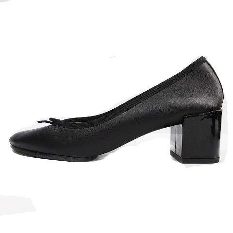 repetto バレエシューズ レザー リボン パンプス ブラック23.5cm