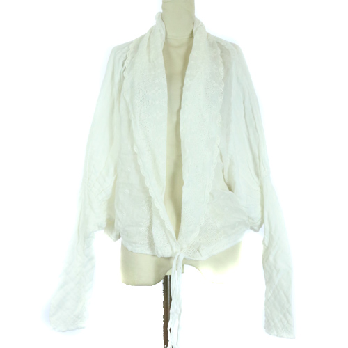 ガサ GASA カーディガン レース 切替 長袖 白 ホワイト /SR30 レディース