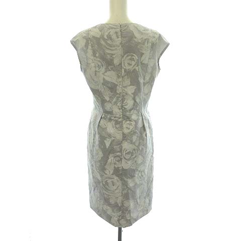 ハナエモリ Hanae Mori ワンピース ノースリーブ ひざ丈 バラ柄 総柄 40 L グレー Nm レディース 081 ベクトルパーク